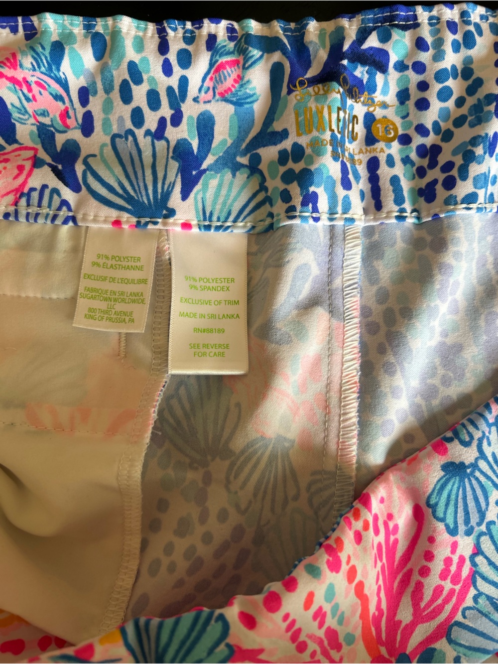Lilly Pulitzer UPF 50+ Luxletic Weekender High Rise Cr size 16 MONICA SWAY - Picture 6 of 7